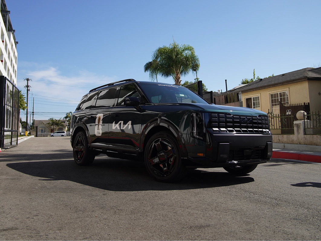 Image of a Kia vehicle used as an official event transport vehicle for FIFA