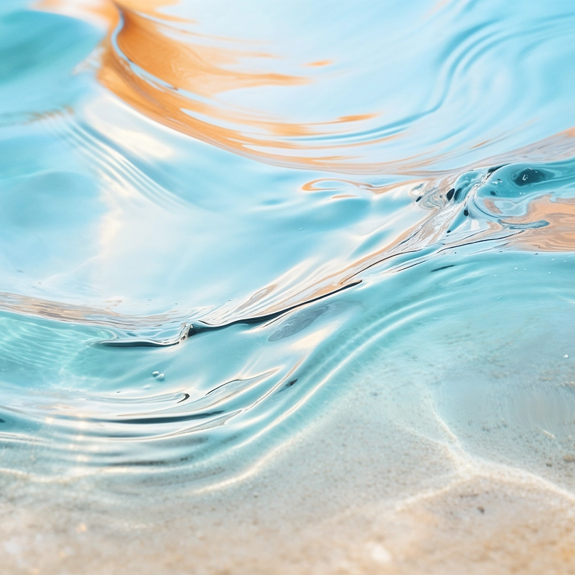 Close-up image of shimmering water ripples