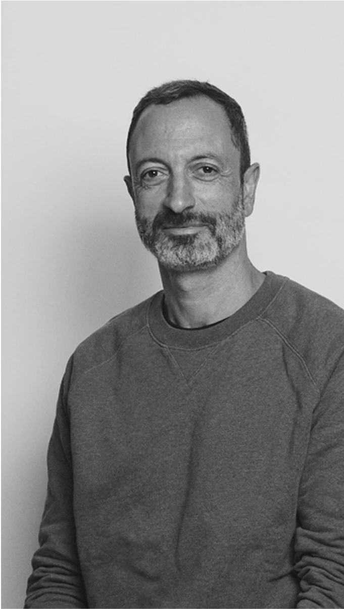 Black-and-white profile portrait of Karim Habib, Head of Kia Global Design