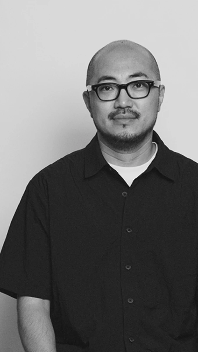 Black-and-white profile portrait of Taekkyun Kim, Head of Kia Design Operations