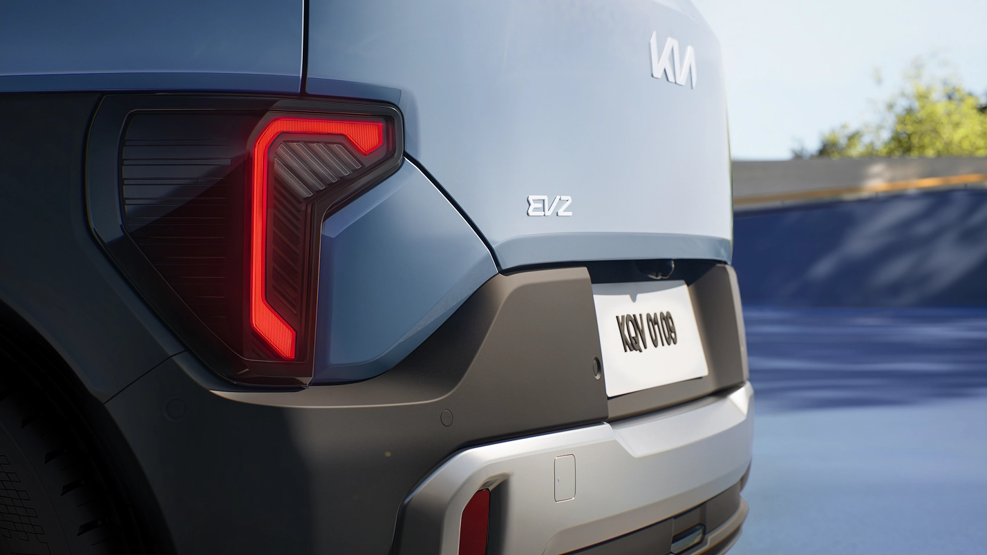 Close-up image of Kia EV2 rear lamp