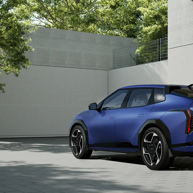 Image showing the rear view of the Kia EV5 parked outdoors