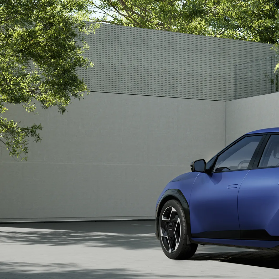 Image showing the rear view of the Kia EV5 parked outdoors