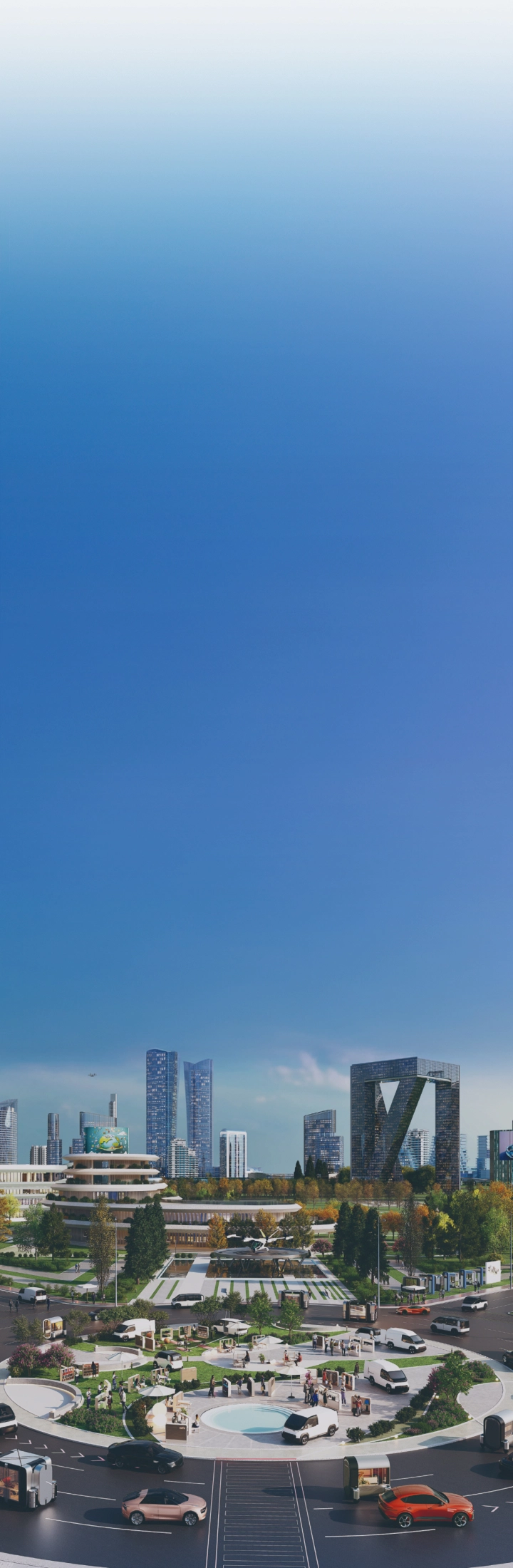 Image showing a smart city landscape with future mobility and AAM