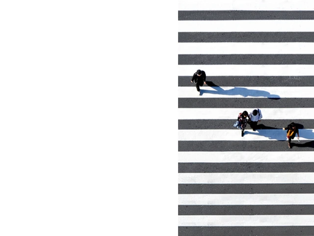 Image showing pedestrians crossing a crosswalk with vehicle safety system concept