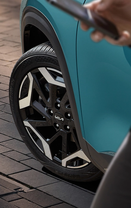 Image showing a close-up of a Kia vehicle wheel
