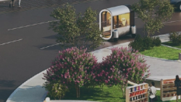 Image showing an autonomous vehicle driving on an urban road