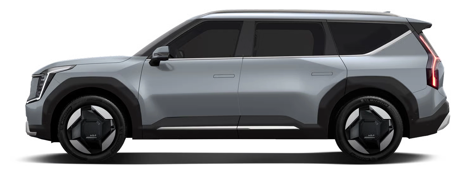Side exterior view of the Kia EV9
