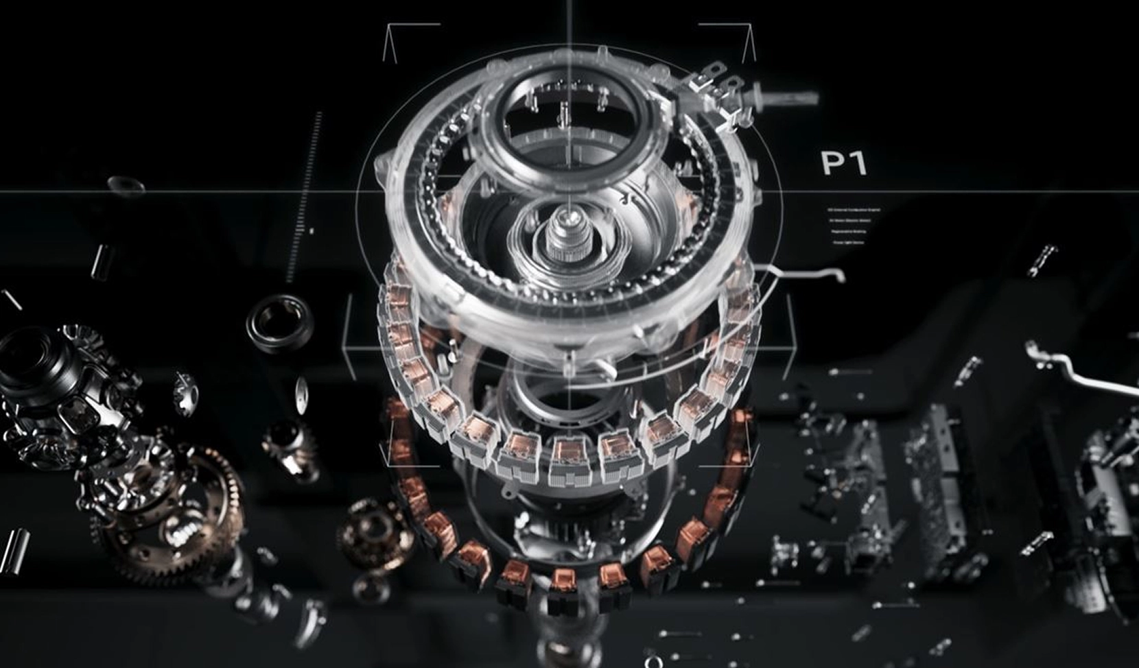 Internal structure of the TMED-II hybrid system electric drivetrain
