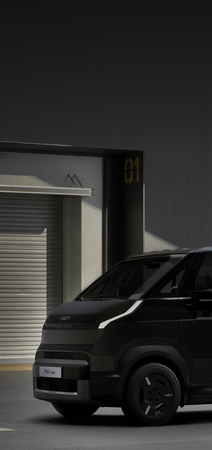 Image showing safety testing of a PBV vehicle based on the E-GMP.S platform