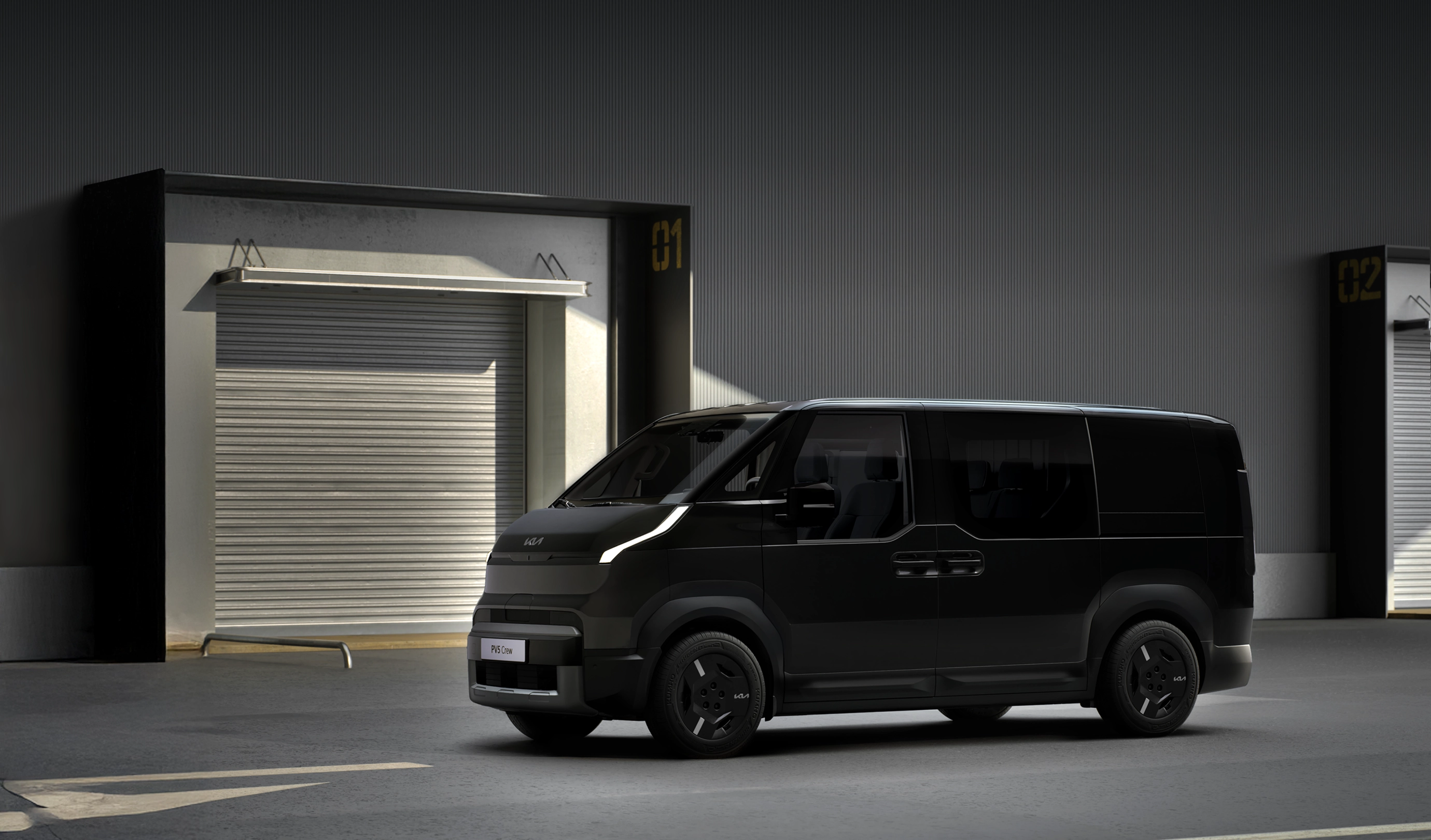 Image showing safety testing of a PBV vehicle based on the E-GMP.S platform