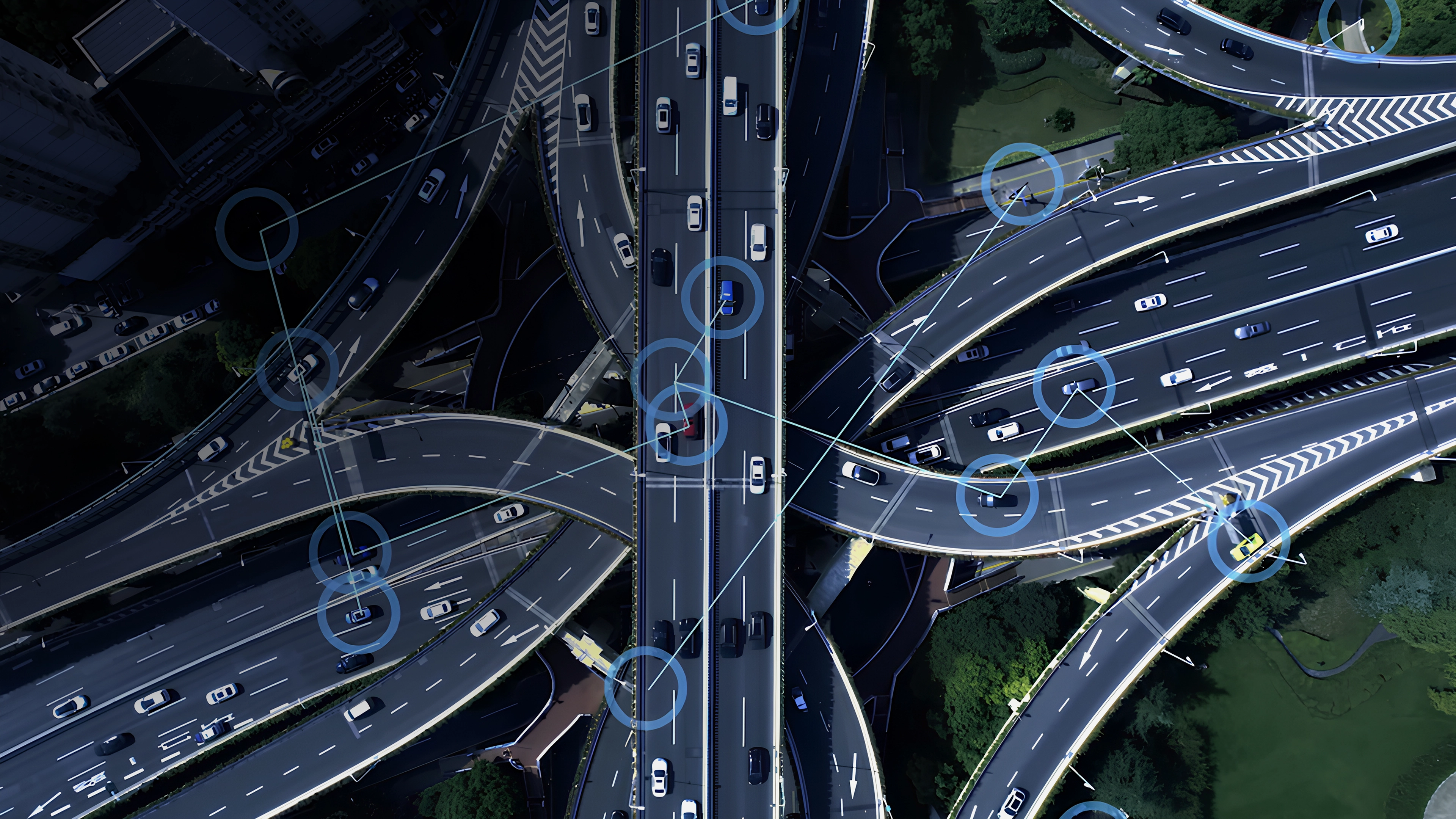 Image showing a smart transportation system based on connected mobility data