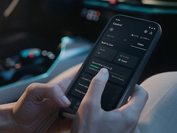Image showing a mobile app controlling vehicle functions