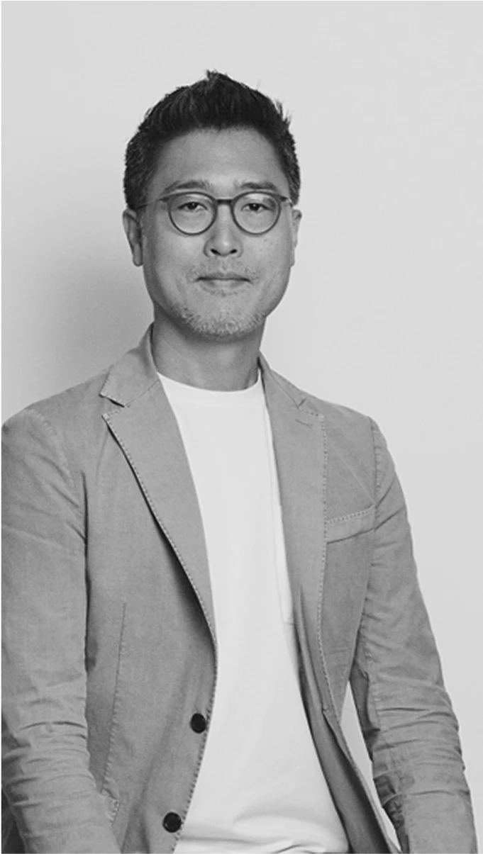 Black-and-white profile portrait of Wonkyu Kang, Head of Kia Next Interior Design