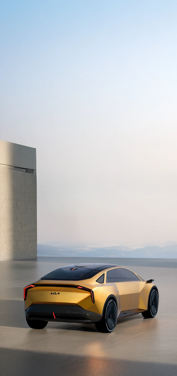Kia Vision Meta Turismo concept car rear driving scene image