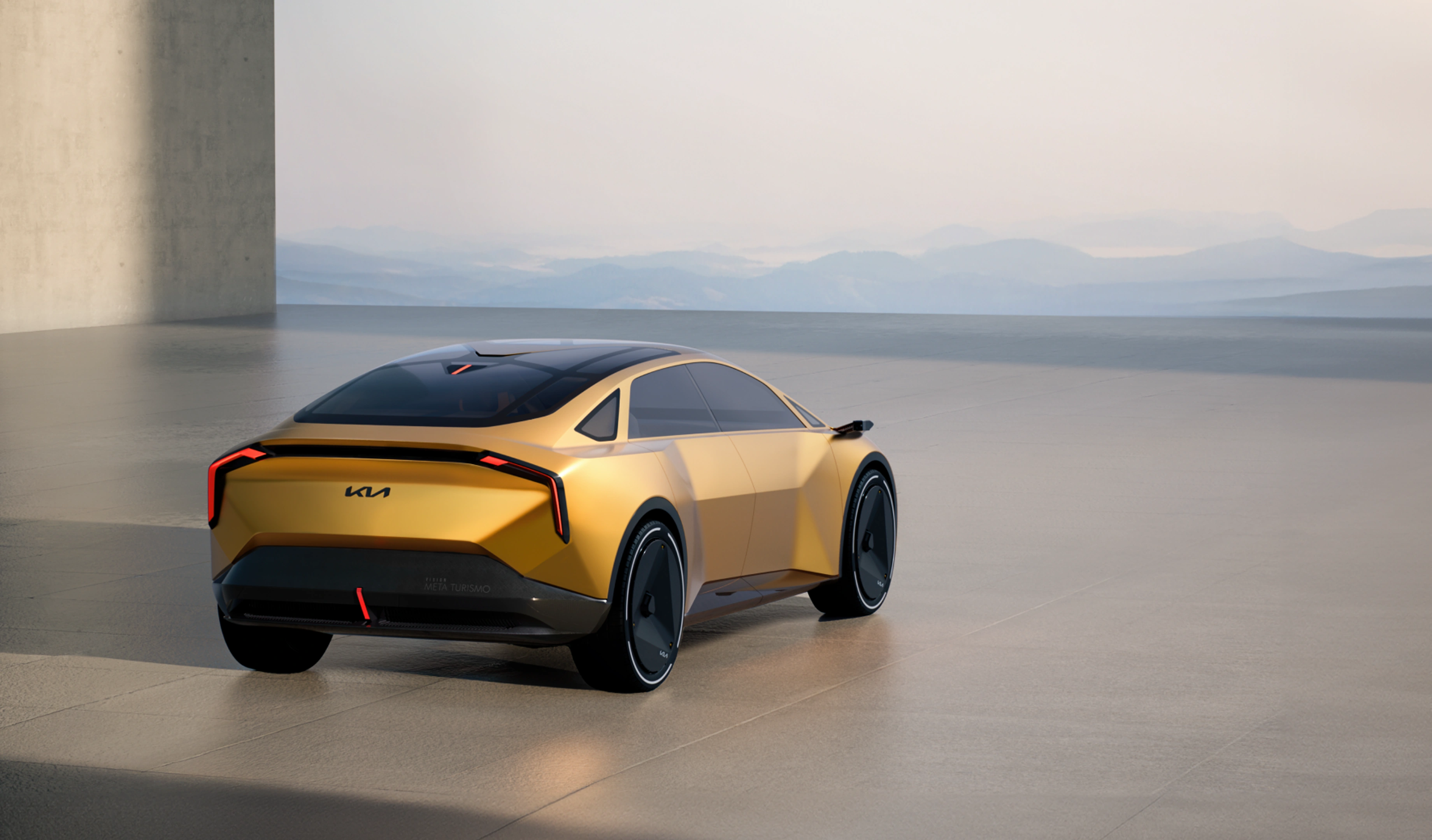 Kia Vision Meta Turismo concept car rear driving scene image