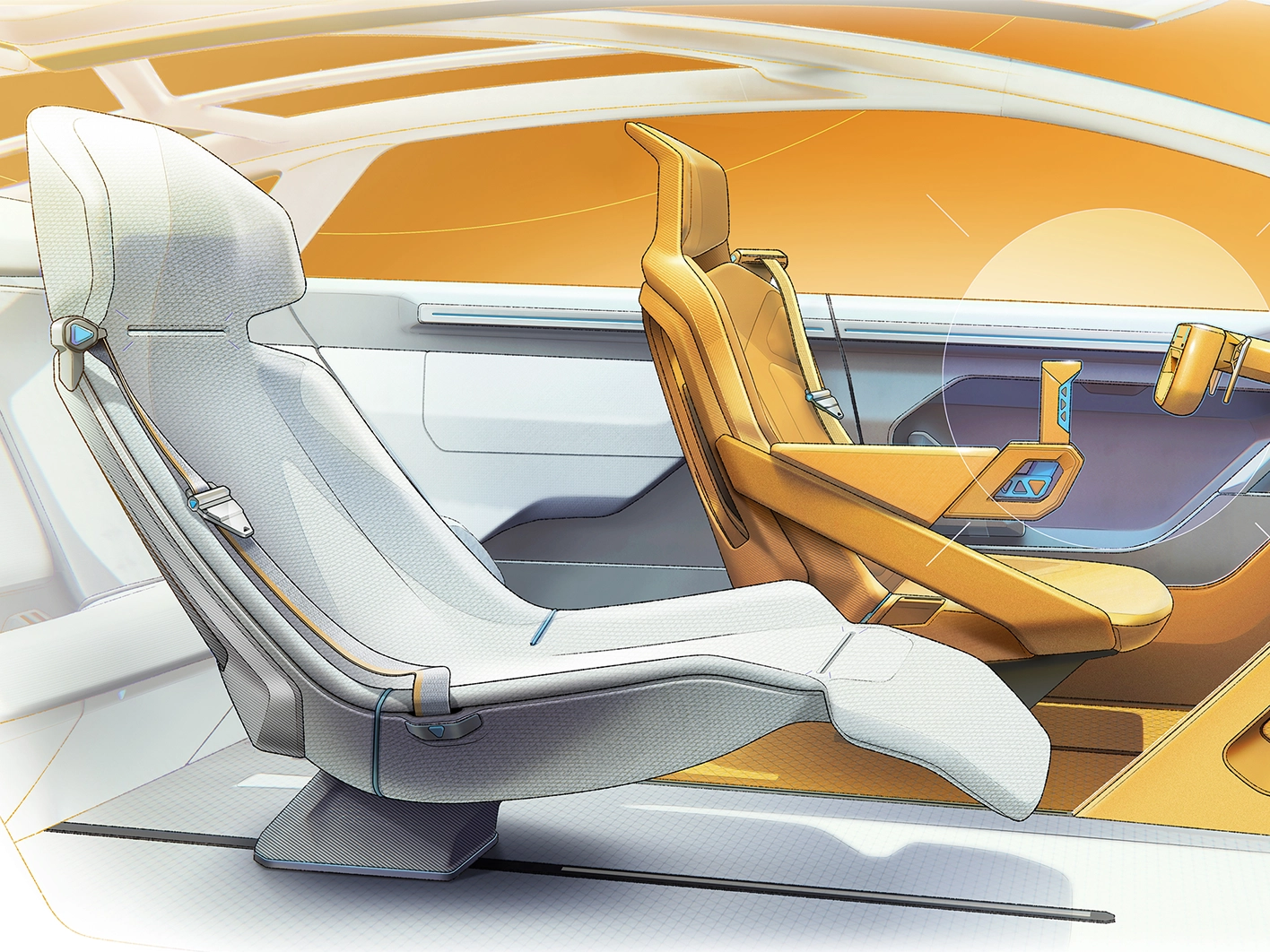 Image of interior space concept design of Kia Vision Meta Turismo concept car