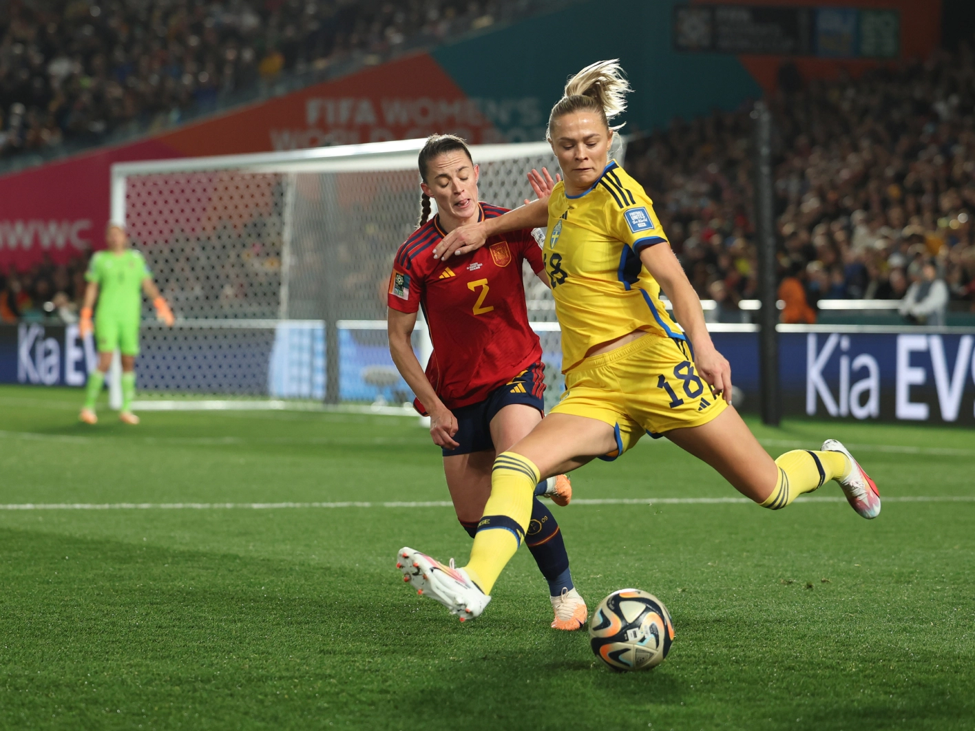 Image of players competing for the ball during a FIFA match