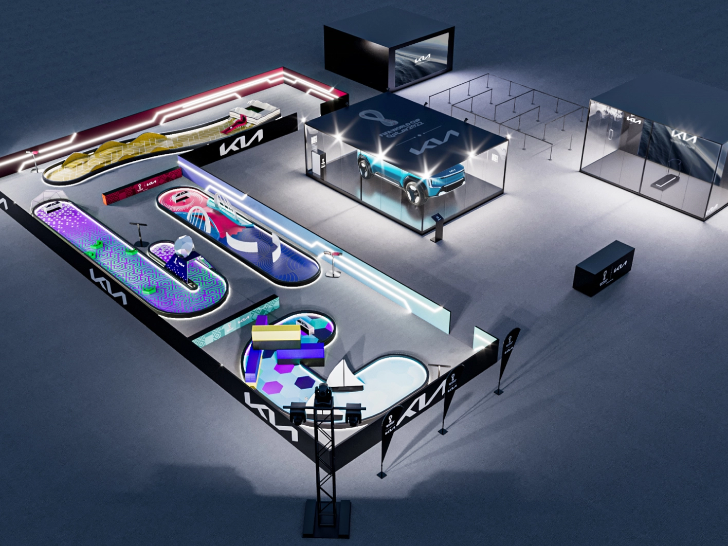 Image of Kia brand experience zone at the FIFA Fan Festival