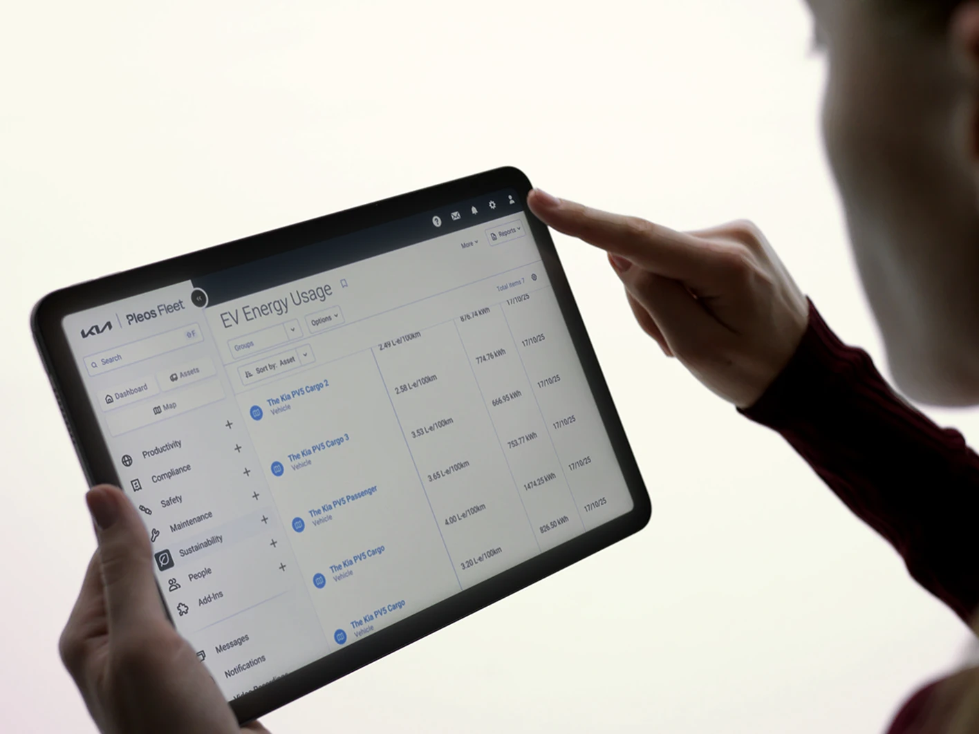 Image of managing PBV fleet operations on a tablet device