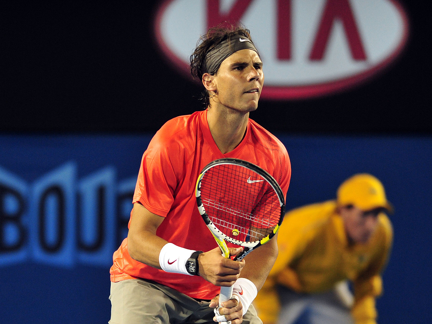 Close-up of Rafael Nadal during a match
