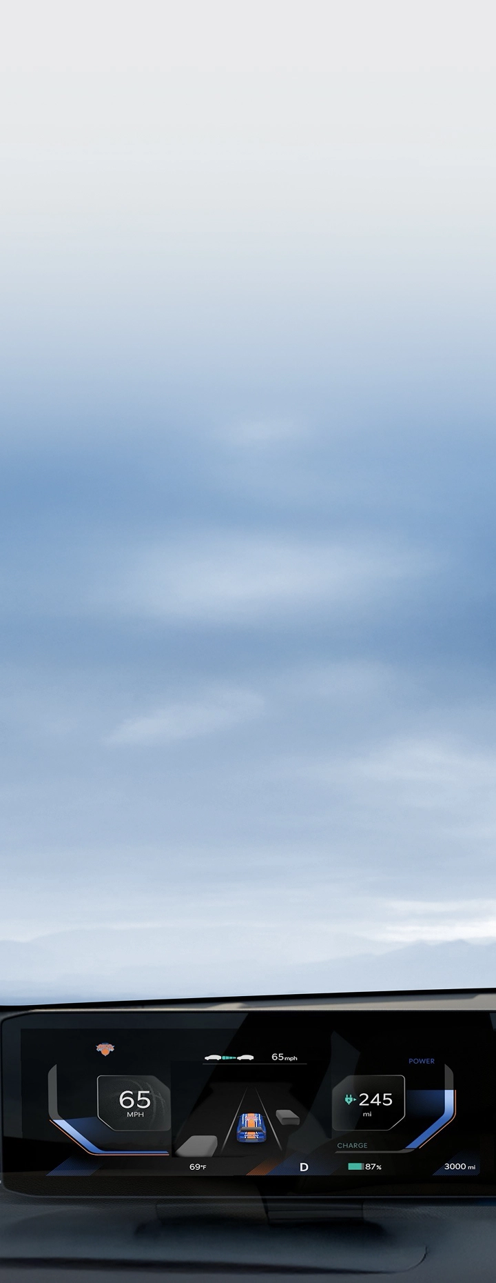 Image showing the Kia vehicle digital cluster and panoramic display