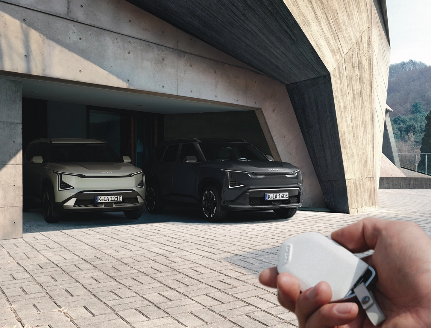 Image showing remote vehicle control using a smartphone