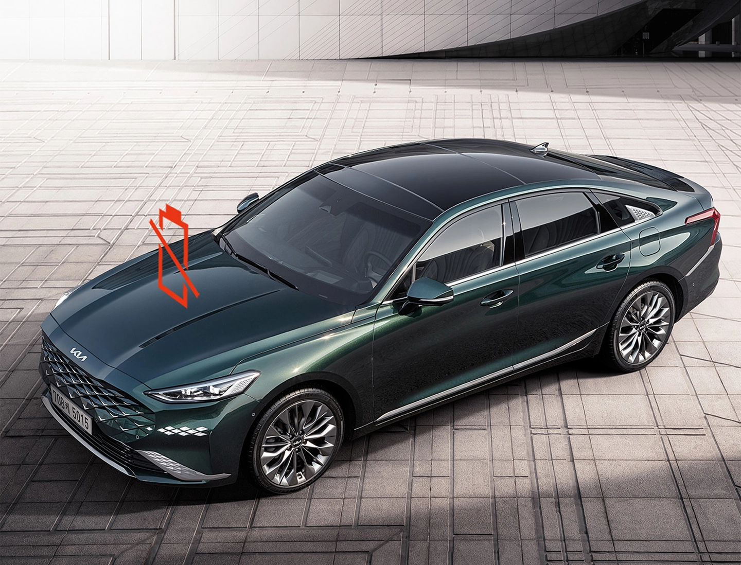 Image showing exterior feature guidance of a Kia vehicle