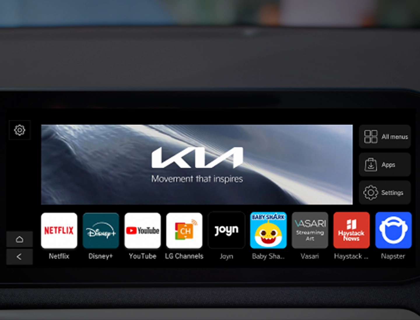 Image showing content on the vehicle infotainment display