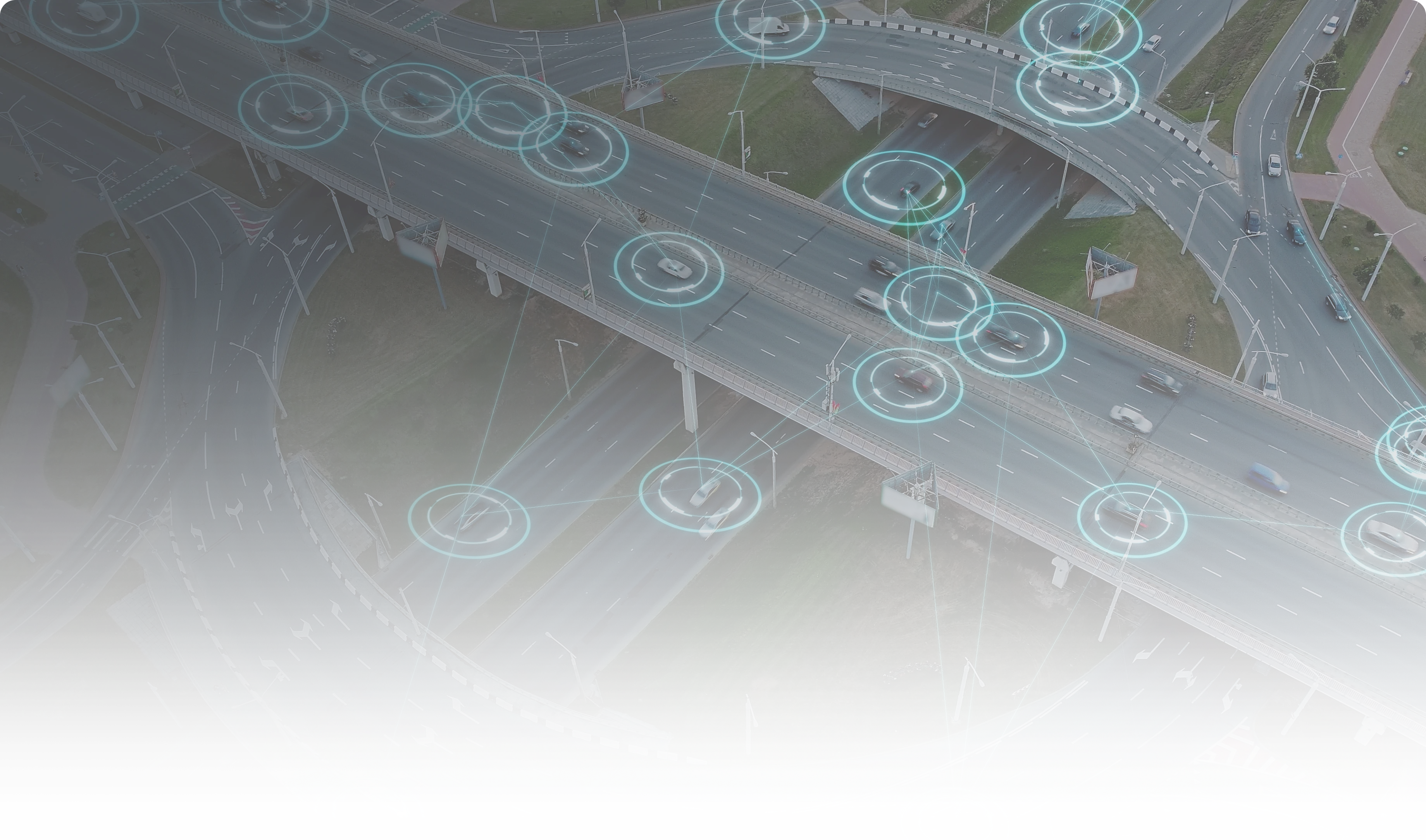 Image showing a smart transportation network based on connected vehicle data