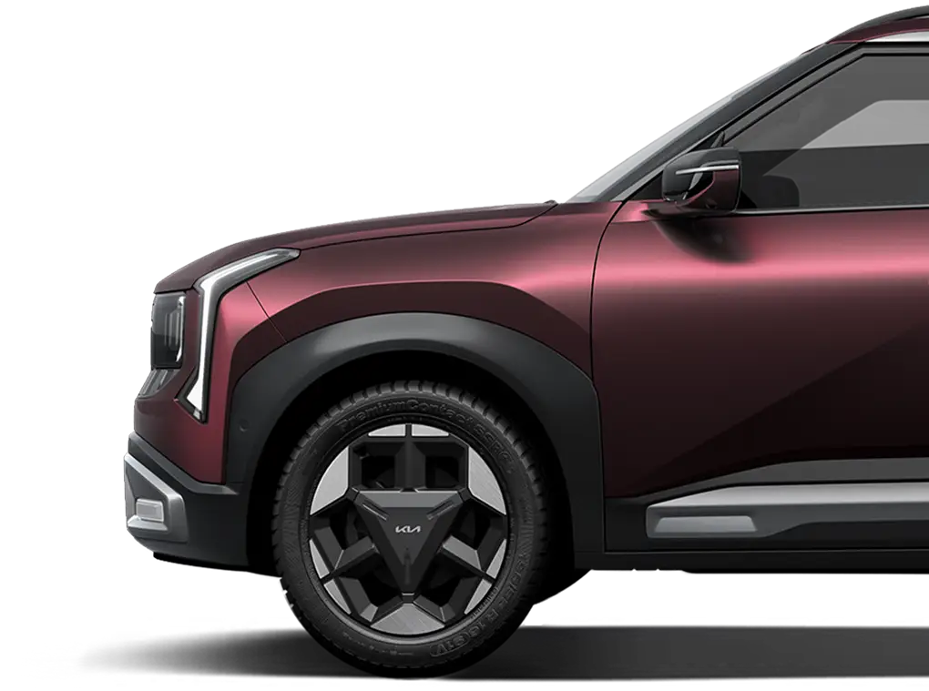 Side profile of the Seltos in Magma Red.