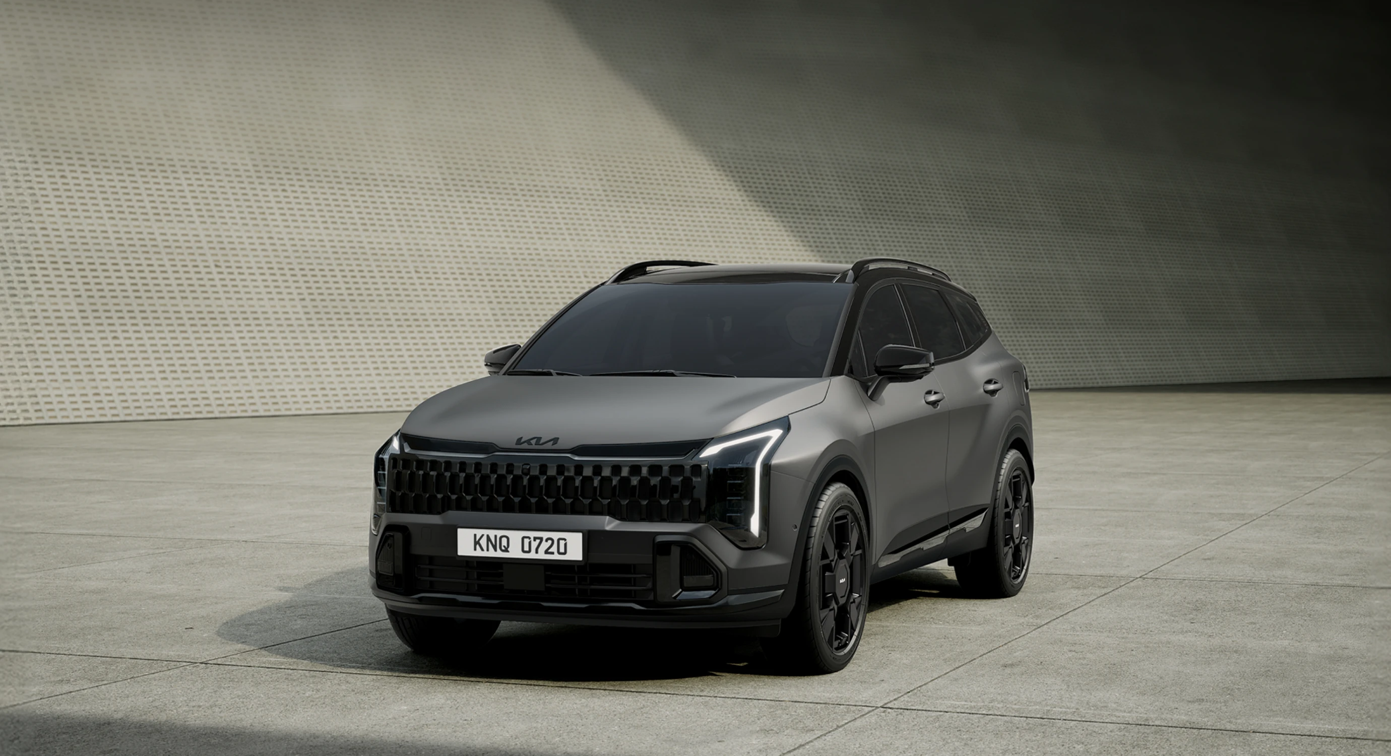 Front three-quarter exterior view of the fifth-generation Kia Sportage