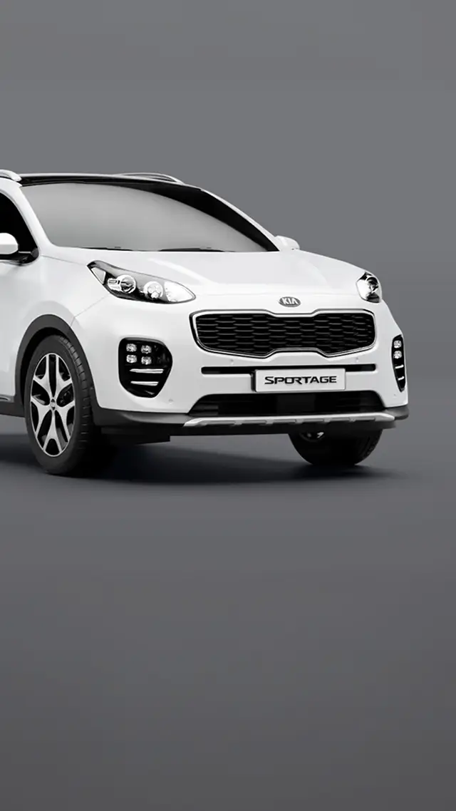 Front three-quarter exterior view of the fourth-generation Kia Sportage