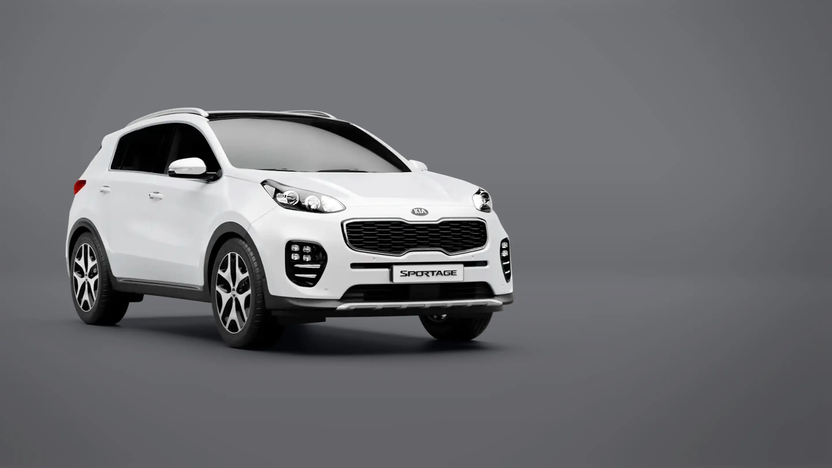 Front three-quarter exterior view of the fourth-generation Kia Sportage