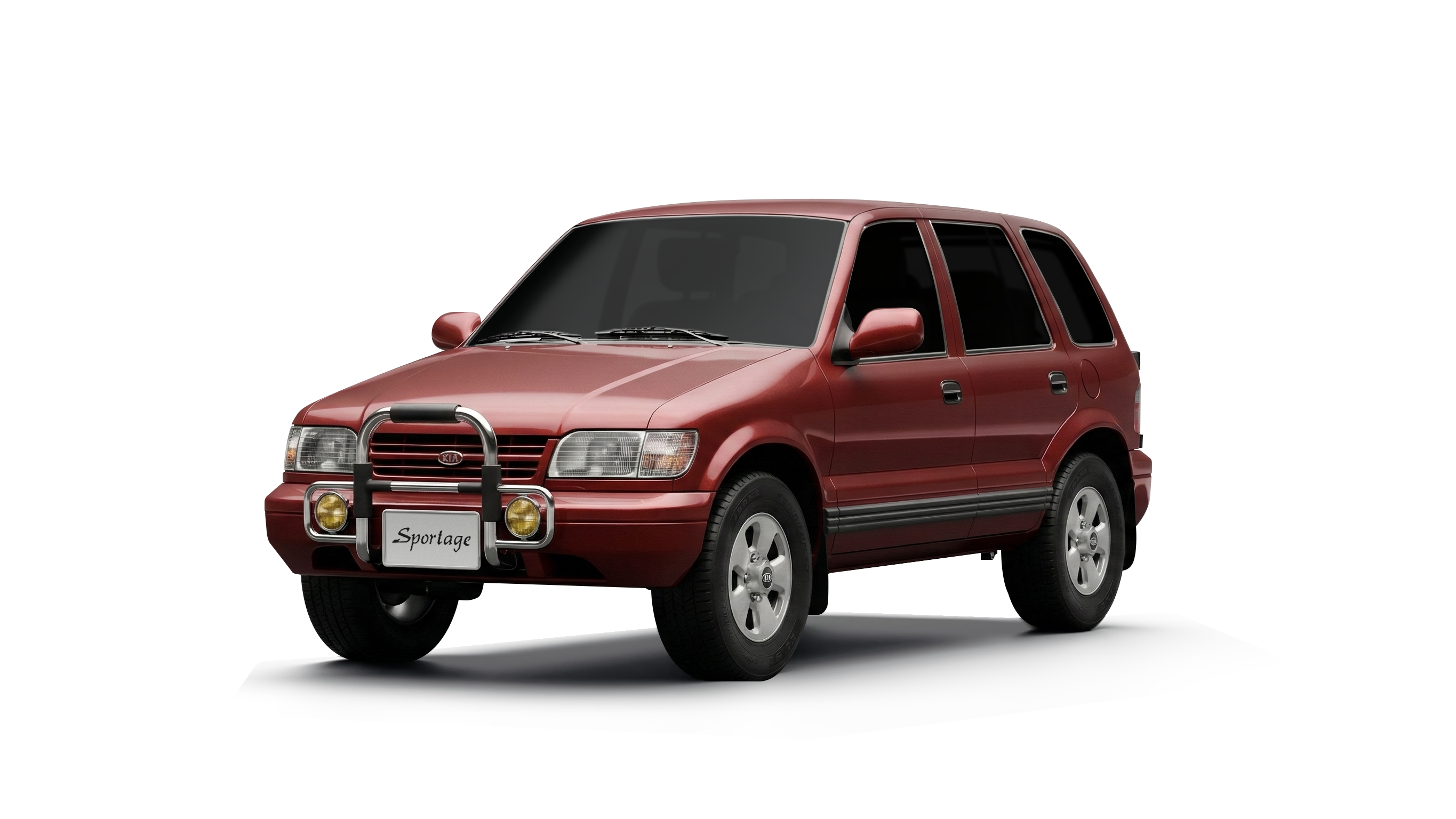 Front three-quarter exterior view of the first-generation Kia Sportage