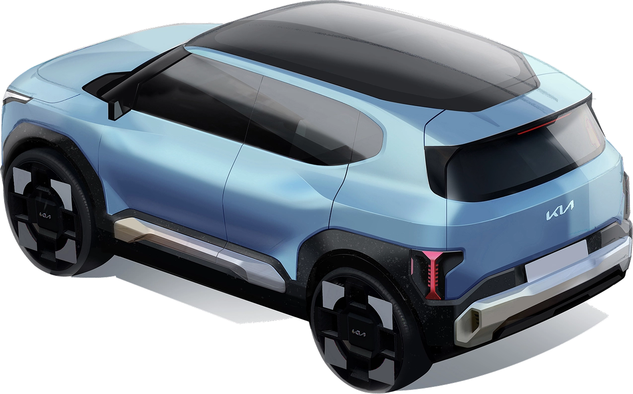 Rear three-quarter view image of Kia EV2 concept car